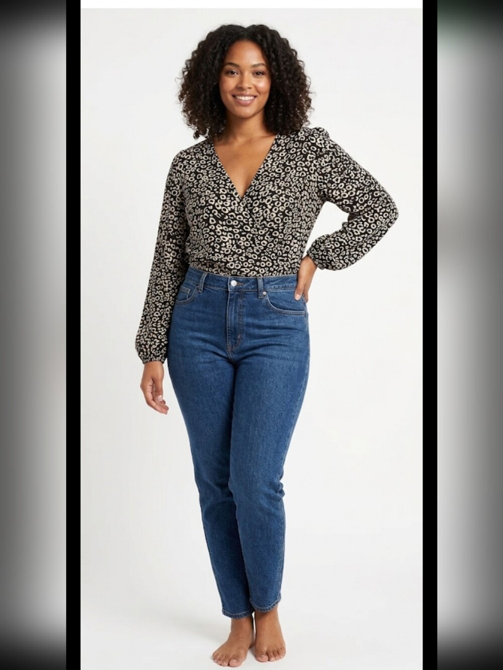 NWT Popsugar Crossover Babydoll Blouse Top Long Sleeve L City Chic Casual #8800